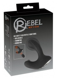 Черная анальная вибропробка с функцией расширения RC Butt Plug with 3 functions - Orion - в Пушкино купить с доставкой