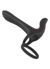 Черная насадка на член с вибрацией Couple’s Vibrator - Orion - в Пушкино купить с доставкой