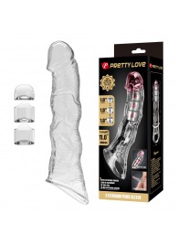 Прозрачный фаллоудлинитель с 3 вставками - 28 см. - Baile - в Пушкино купить с доставкой