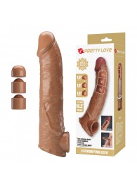 Карамельный фаллоудлинитель с подхватом мошонки Silas - 26 см. - Baile - в Пушкино купить с доставкой