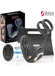 Черная анальная пробка с вращением и эрекционными кольцами - Ibiza - в Пушкино купить с доставкой