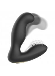 Черный вибромассажер простаты с ротацией и пультом ДУ - Ibiza - в Пушкино купить с доставкой