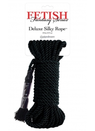 Черная веревка для фиксации Deluxe Silky Rope - 9,75 м. - Pipedream - купить с доставкой в Пушкино