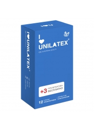 Классические презервативы Unilatex Natural Plain - 12 шт. + 3 шт. в подарок - Unilatex - купить с доставкой в Пушкино