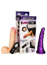 Вибрострапон с двумя насадками UniStrap - 18 и 18 см. - LOVETOY (А-Полимер) - купить с доставкой в Пушкино