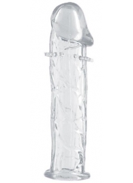Гладкая прозрачная насадка с усиками под головкой - 12,5 см. - Toyfa Basic - в Пушкино купить с доставкой