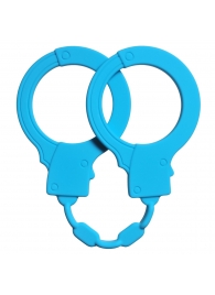 Голубые силиконовые наручники Stretchy Cuffs Turquoise - Lola Games - купить с доставкой в Пушкино