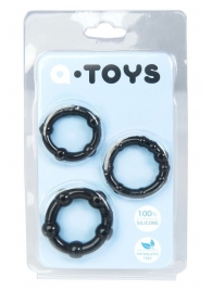 Набор из 3 чёрных эрекционных колец A-toys - A-toys - в Пушкино купить с доставкой