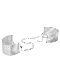 Серебристые наручники-браслеты Desir Metallique Handcuffs - Bijoux Indiscrets - купить с доставкой в Пушкино