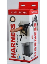 Насадка-фаллоимитатор на кожаных трусиках Harness Ultra Realistic 7  - 18 см. - LOVETOY (А-Полимер) - купить с доставкой в Пушкино
