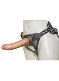 Насадка-фаллоимитатор на кожаных трусиках Harness Ultra Realistic 7  - 18 см. - LOVETOY (А-Полимер) - купить с доставкой в Пушкино
