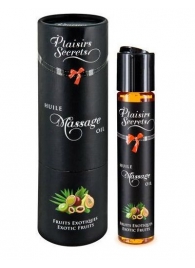 Массажное масло с ароматом экзотических фруктов Huile de Massage Gourmande Fruits Exotiques - 59 мл. - Plaisir Secret - купить с доставкой в Пушкино