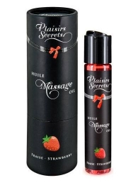 Массажное масло с ароматом клубники Huile de Massage Gourmande Fraise des Bois - 59 мл. - Plaisir Secret - купить с доставкой в Пушкино