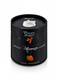 Массажная свеча с ароматом клубники Bougie de Massage Gourmande Fraise - 80 мл. - Plaisir Secret - купить с доставкой в Пушкино