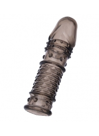 Дымчатая закрытая насадка ToyFa XLover с чешуйками и пупырышками - 13,5 см. - ToyFa - в Пушкино купить с доставкой