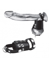 Кольцо на член и мошонку Cock Ring With 2  Ball Stretcher And Optional Weight Ring - BlueLine - в Пушкино купить с доставкой