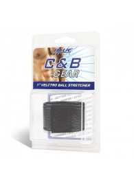 Чёрная утяжка на мошонку 1  Velcro Ball Stretcher - BlueLine - купить с доставкой в Пушкино