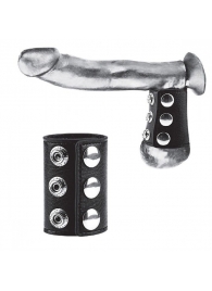 Утяжка на пенис на кнопочках 100% PVC STRAP WITH METAL SNAP - BlueLine - купить с доставкой в Пушкино