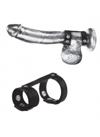 Утяжка на пенис с клёпками Duo Snap Cock And Ball Ring - BlueLine - купить с доставкой в Пушкино