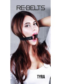 Чёрный кожаный чокер-кляп Tyra Black - Rebelts - купить с доставкой в Пушкино