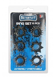 Набор из 6 дымчатых эрекционных колец MENZSTUFF 6PC STRECHEABLE RING SET - Dream Toys - в Пушкино купить с доставкой