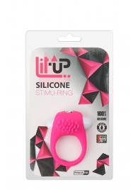 Розовое эрекционное кольцо с щеточкой LIT-UP SILICONE STIMU RING 5 - Dream Toys - в Пушкино купить с доставкой