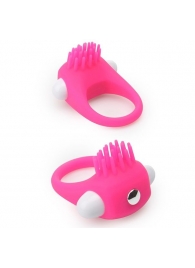 Розовое эрекционное кольцо с щеточкой LIT-UP SILICONE STIMU RING 5 - Dream Toys - в Пушкино купить с доставкой