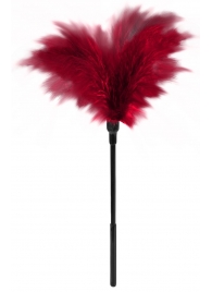 Пластиковая метелочка с красными пёрышками Small Feather Tickler - 32 см. - Blush Novelties - купить с доставкой в Пушкино
