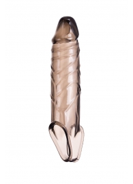 Дымчатая фаллическая насадка с подхватом и закрытой головкой - 16,2 см. - ToyFa - в Пушкино купить с доставкой