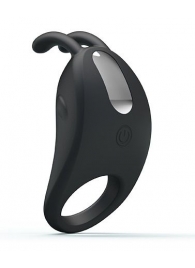 Чёрное эрекционное кольцо с вибрацией Rabbit Vibrator - Baile - в Пушкино купить с доставкой