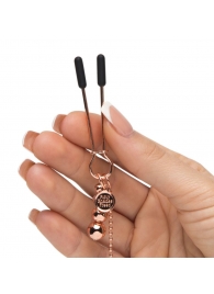 Золотистые зажимы для сосков и клитора All Sensation Nipple and Clitoral Chain - Fifty Shades of Grey - купить с доставкой в Пушкино