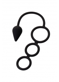 Тройное эрекционное кольцо с анальным хвостом Drop S-size - Erotist Adult Toys - в Пушкино купить с доставкой
