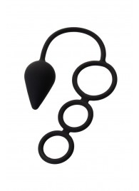 Тройное эрекционное кольцо с анальным хвостом Drop M-size - Erotist Adult Toys - в Пушкино купить с доставкой