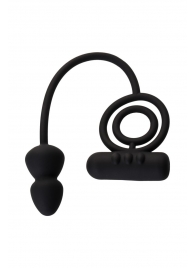 Чёрное эрекционное кольцо с вибропулькой и анальным хвостом - Erotist Adult Toys - в Пушкино купить с доставкой