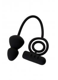 Чёрное эрекционное кольцо с вибростимулятором и анальным хвостом - Erotist Adult Toys - в Пушкино купить с доставкой