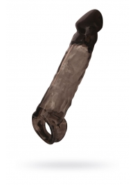 Чёрная насадка на пенис Tс подхватом - 19,5 см. - ToyFa - в Пушкино купить с доставкой