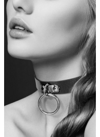 Узенький ошейник из полиуретана с кольцом - Bijoux Pour Toi - купить с доставкой в Пушкино