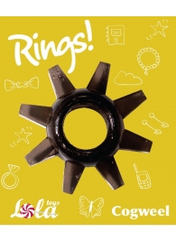 Чёрное эрекционное кольцо Rings Cogweel - Lola Games - в Пушкино купить с доставкой