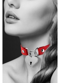 Красный чокер с замком в форме сердца - Bijoux Pour Toi - купить с доставкой в Пушкино