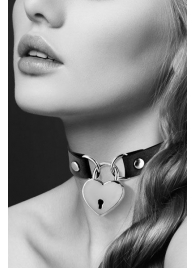 Черный чокер с замком в форме сердца - Bijoux Pour Toi - купить с доставкой в Пушкино