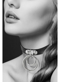 Черный чокер с двумя кольцами - Bijoux Pour Toi - купить с доставкой в Пушкино