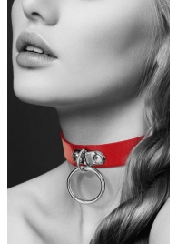Красный узенький чокер с кольцом - Bijoux Pour Toi - купить с доставкой в Пушкино