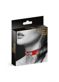Красный узенький чокер с кольцом - Bijoux Pour Toi - купить с доставкой в Пушкино