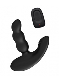 Черный силиконовый стимулятор простаты Levett Nitoc с пультом ДУ - Levett - в Пушкино купить с доставкой
