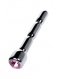 Серебристый уретральный плаг со стразом - 7 см. - ToyFa - купить с доставкой в Пушкино