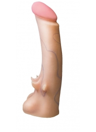 Телесная насадка REAL Standard с усиками на основании - 19 см. - LOVETOY (А-Полимер) - купить с доставкой в Пушкино