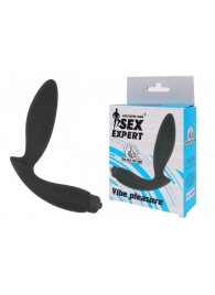 Чёрный вибростимулятор простаты Sex Expert Vibe Pleasure - Sex Expert - в Пушкино купить с доставкой