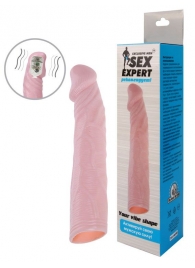 Телесная насадка с вибрацией Sex Expert - 18 см. - Sex Expert - в Пушкино купить с доставкой
