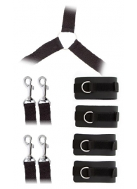 Комплект наручников и поножей LUXURIOUS BED RESTRAINT CUFF SET - Blush Novelties - купить с доставкой в Пушкино