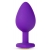 Фиолетовая анальная пробка Bling Plug Medium с золотистым стразом - 8,3 см. - Blush Novelties - купить с доставкой в Пушкино